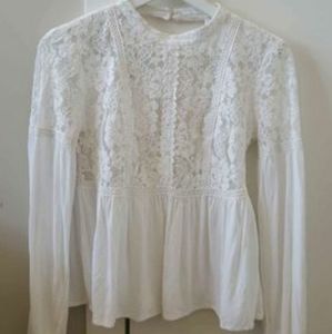 Summer white lace blouse